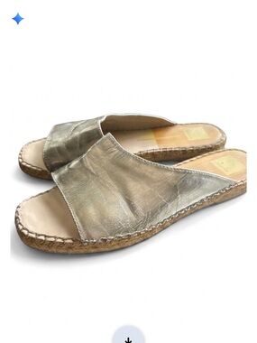 Dolce Vita Metallic Silver Slide Espadrille Mule